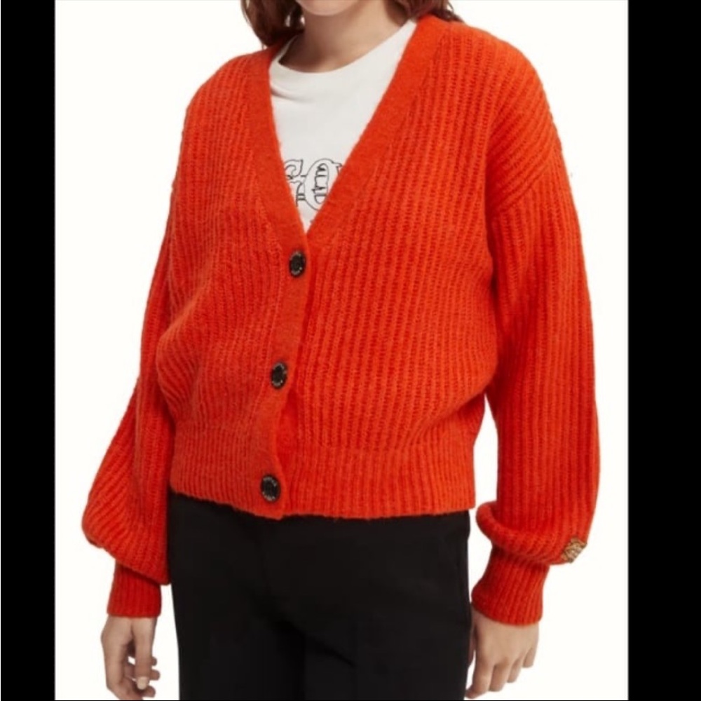 NWOT Scotch & Soda Vibrant Orange Cardigan